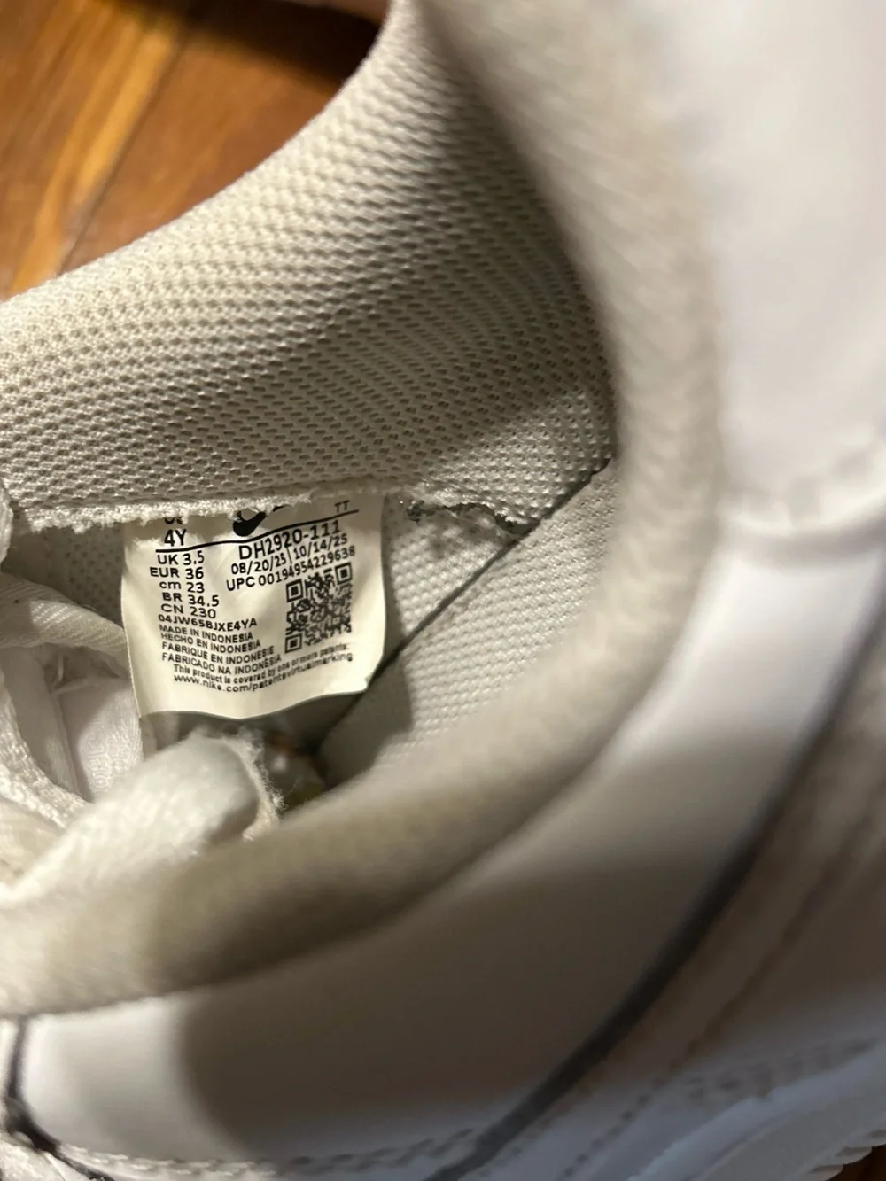 Nike Air Force 1 Low Triple White GS Youth 4Y DH2920-111 Womens 5.5